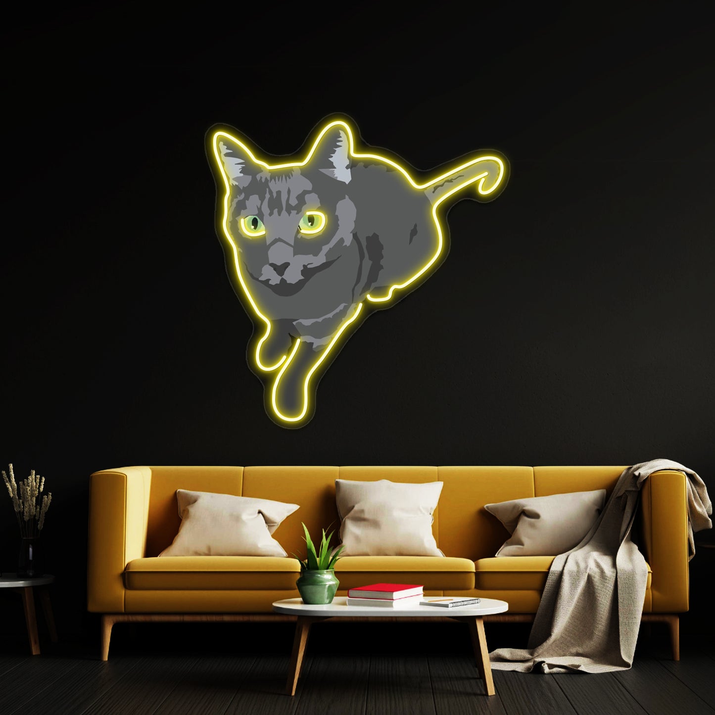 Russian Blue Cat Artwork Led Neon Signs