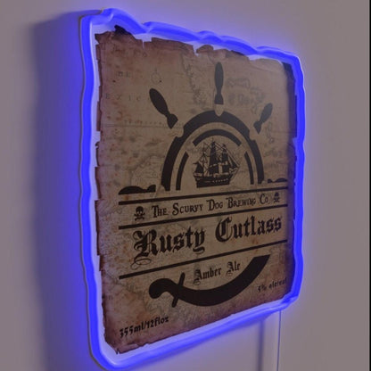 Rusty Cutlass Beer Label Rgb Led Neon Sign - Shineneon