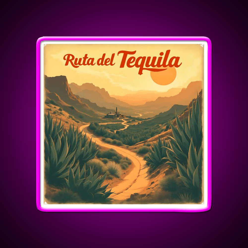 Ruta Del Tequila Retro Art Party Drink Tequila Led Neon Sign Rgb Color - Shineneon
