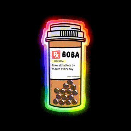 Rx Boba 002 Snack Food Led Neon Sign Rgb Color - LED neon sign close-up detail