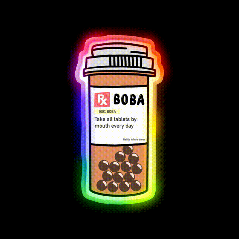Rx Boba 002 Snack Food Led Neon Sign Rgb Color - LED neon sign close-up detail