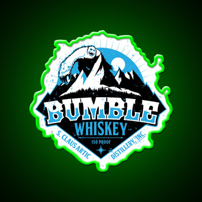 S Claus Distillery Bumble Whiskey Drink Bar Led Neon Sign Rgb Color