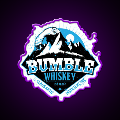 S Claus Distillery Bumble Whiskey Drink Bar Led Neon Sign Rgb Color