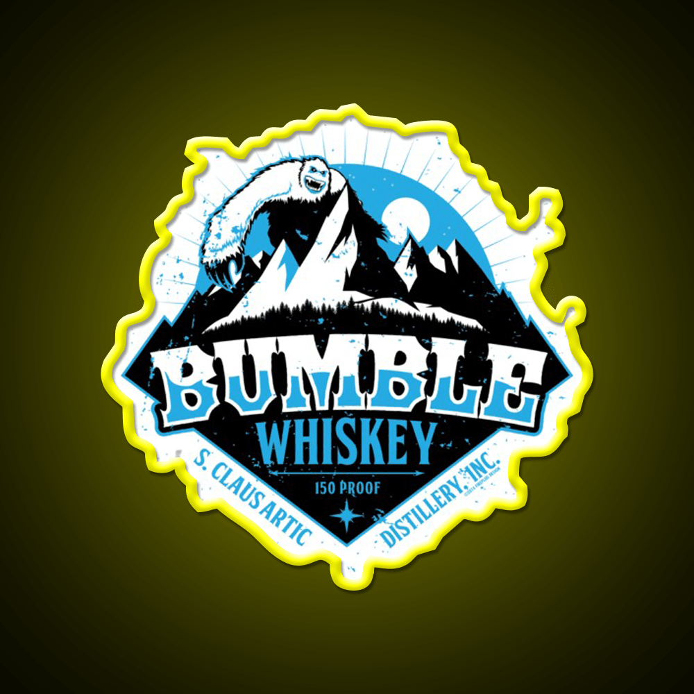 S Claus Distillery Bumble Whiskey Drink Bar Led Neon Sign Rgb Color - Shineneon