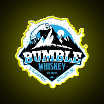 S Claus Distillery Bumble Whiskey Drink Bar Led Neon Sign Rgb Color