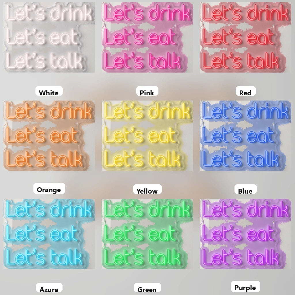 S Drink Let Wall Decor LED Neon Sign - 05 Color Grid