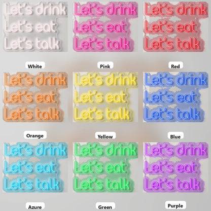 S Drink Let Wall Decor LED Neon Sign - 05 Color Grid