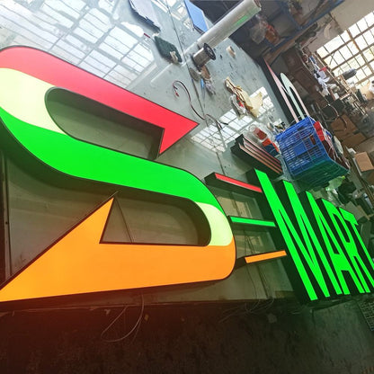 S Market 3D Frontlit Channel Letters Led Light Sign