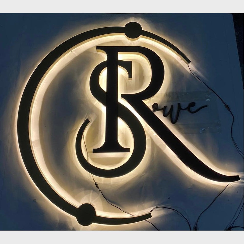 S R Logo 3D Backlit Channel Letters Led Light Sign