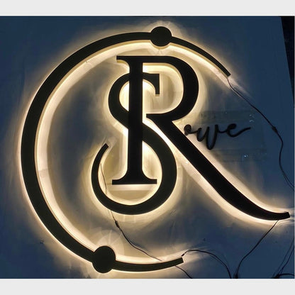 S R Logo 3D Backlit Channel Letters Led Light Sign