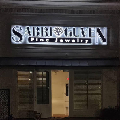 Sabri Guve Fine Jewelry 3D Backlit Letters Business Metal Led Sign