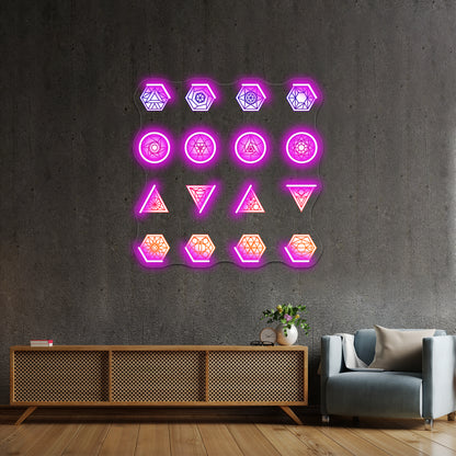 Sacred Geometry Wall Artwork Neon Signs Sheet Wall Artwork Neon Signs