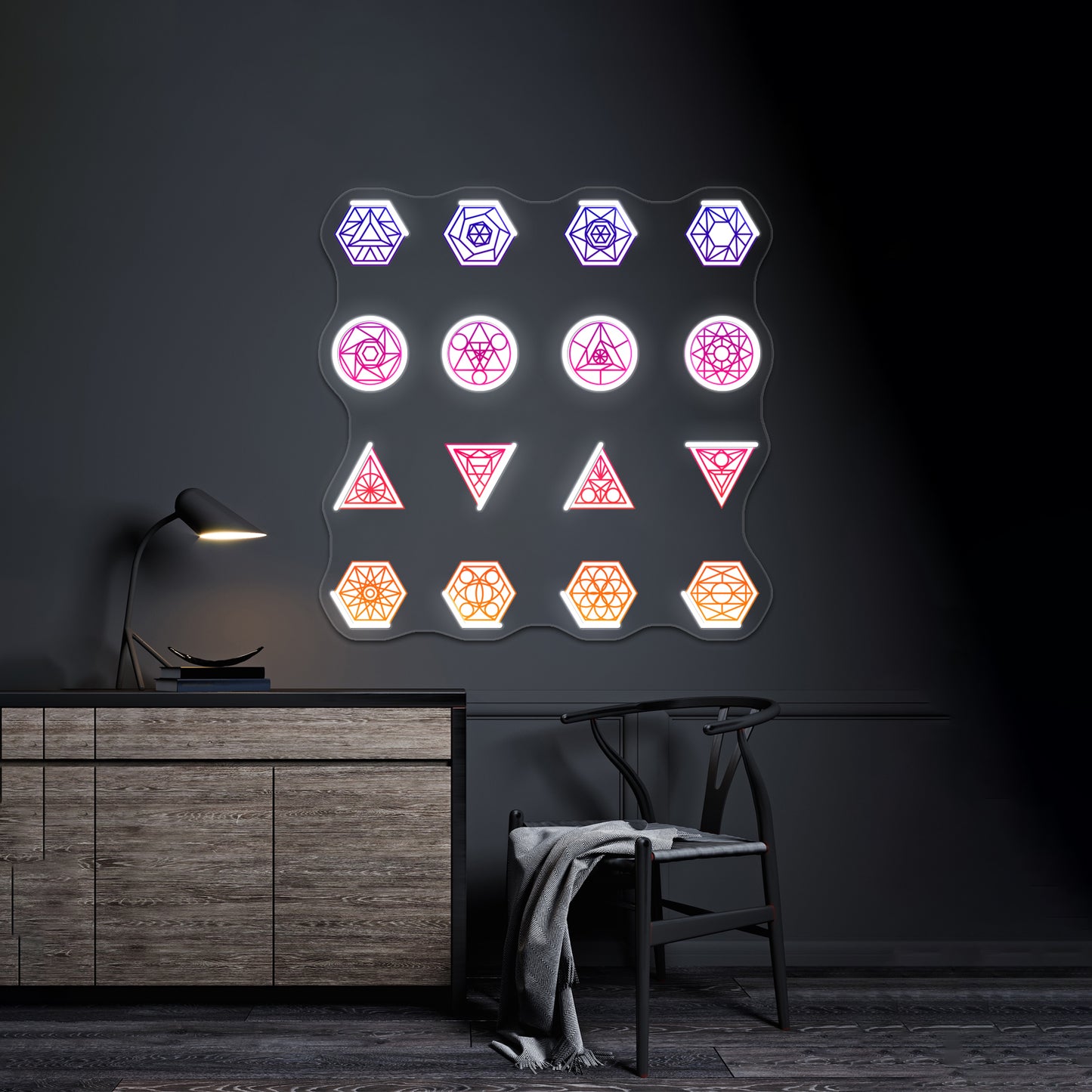 Sacred Geometry Wall Artwork Neon Signs Sheet Wall Artwork Neon Signs