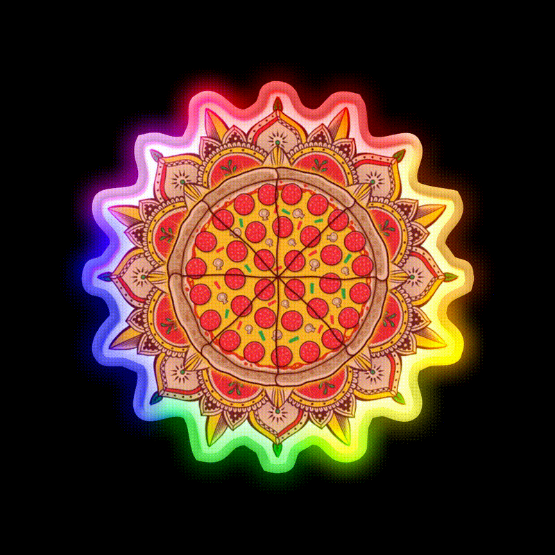 Sacred Pizza Fast Food Led Neon Sign For Burger Place Rgb Color - LED neon sign close-up detail