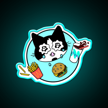Sad Boy Snack Time Fast Food Led Neon Sign For Burger Place Rgb Color - Shineneon