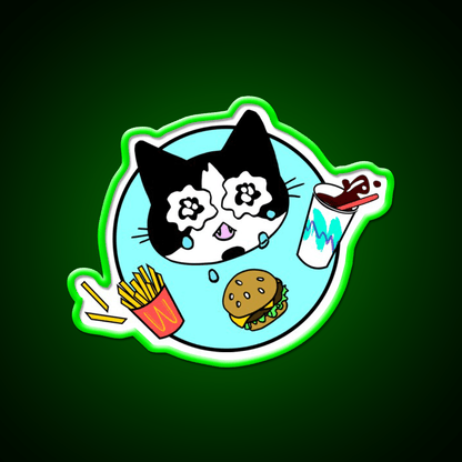 Sad Boy Snack Time Fast Food Led Neon Sign For Burger Place Rgb Color - Shineneon