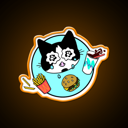 Sad Boy Snack Time Fast Food Led Neon Sign For Burger Place Rgb Color - Shineneon