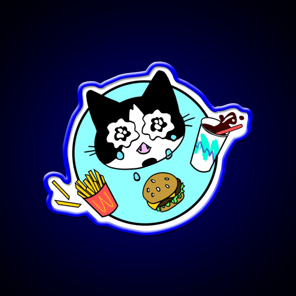 Sad Boy Snack Time Fast Food Led Neon Sign For Burger Place Rgb Color - Shineneon