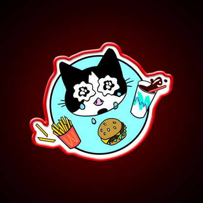 Sad Boy Snack Time Fast Food Led Neon Sign For Burger Place Rgb Color - Shineneon