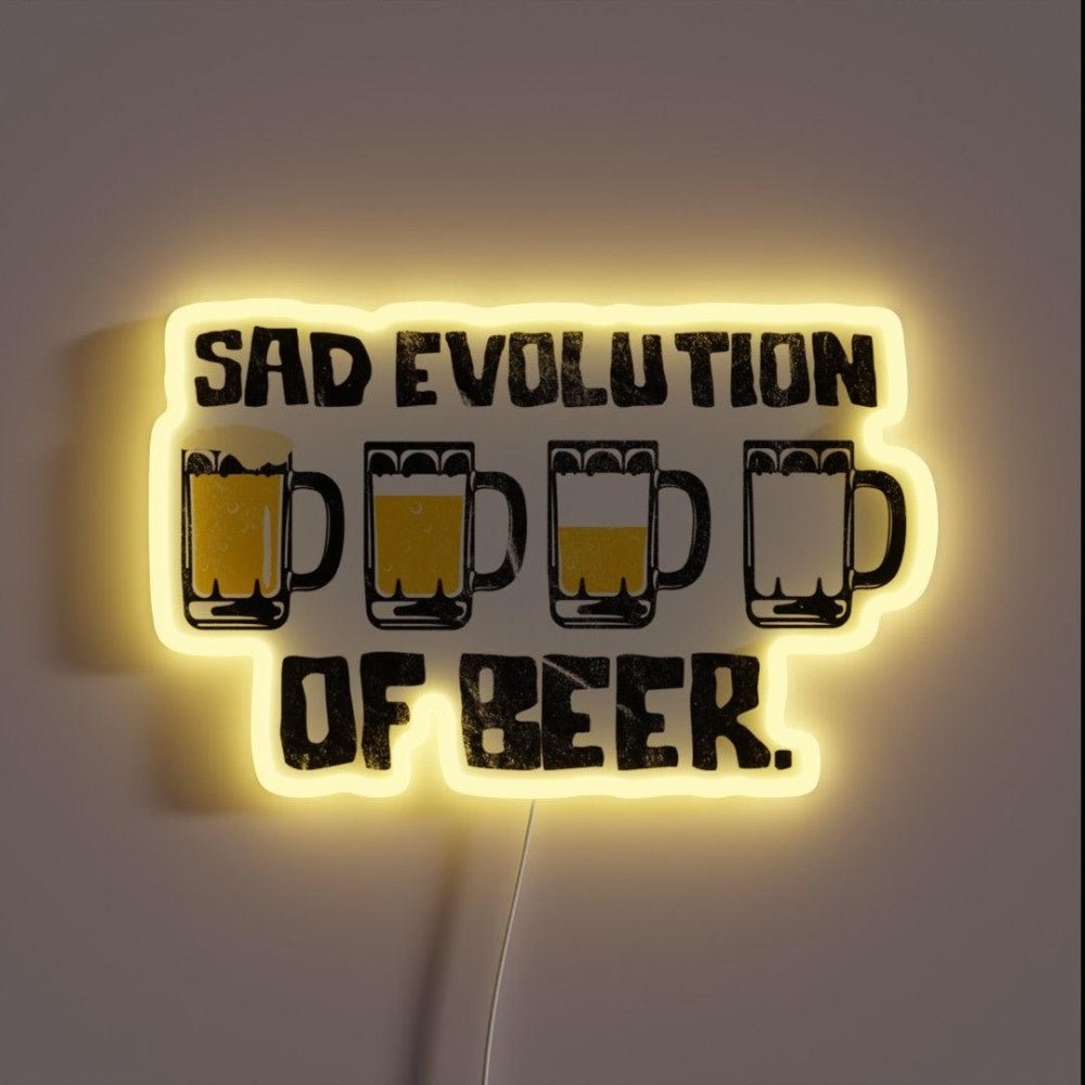 Sad Evolution Of Beer Rgb Led Neon Sign - Shineneon