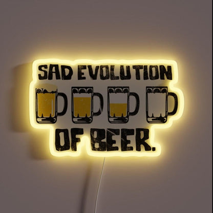 Sad Evolution Of Beer Rgb Led Neon Sign - Shineneon