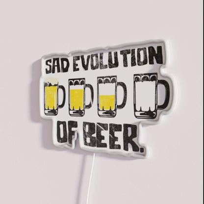 Sad Evolution Of Beer Rgb Led Neon Sign - Shineneon