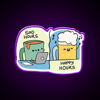 Sad Hours And Happy Hours Man Cave Bar Led Neon Sign Rgb Color