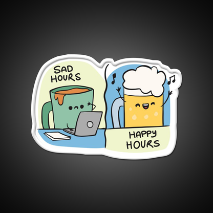 Sad Hours And Happy Hours Man Cave Bar Led Neon Sign Rgb Color