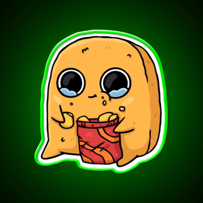 Sad Nugget Chips Fast Food Led Neon Sign For Burger Place Rgb Color - Shineneon