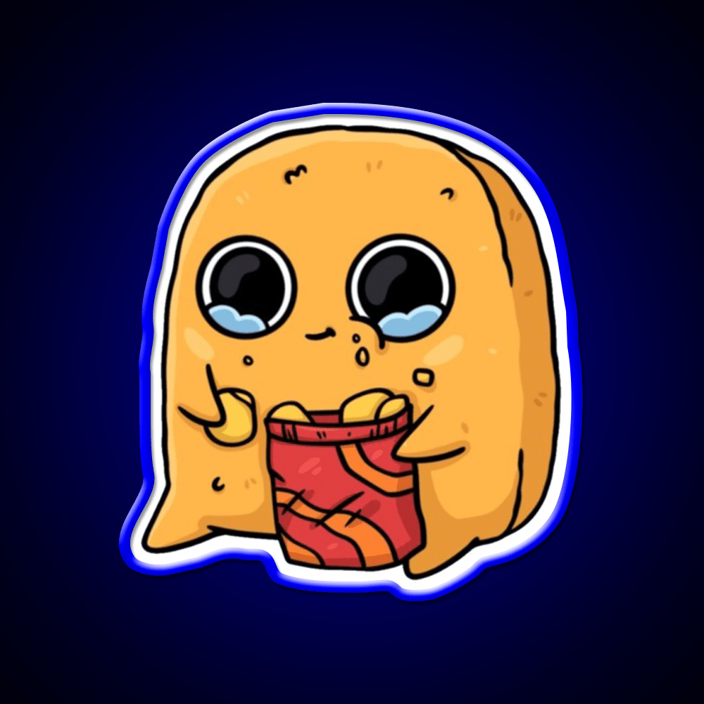 Sad Nugget Chips Fast Food Led Neon Sign For Burger Place Rgb Color - Shineneon