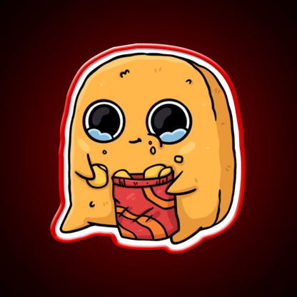 Sad Nugget Chips Fast Food Led Neon Sign For Burger Place Rgb Color - Shineneon