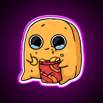 Sad Nugget Chips Fast Food Led Neon Sign For Burger Place Rgb Color - Shineneon
