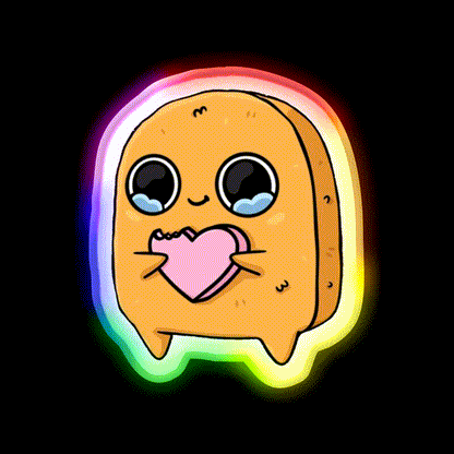 Sad Nugget Heart Fast Food Led Neon Sign For Burger Place Rgb Color - LED neon sign close-up detail