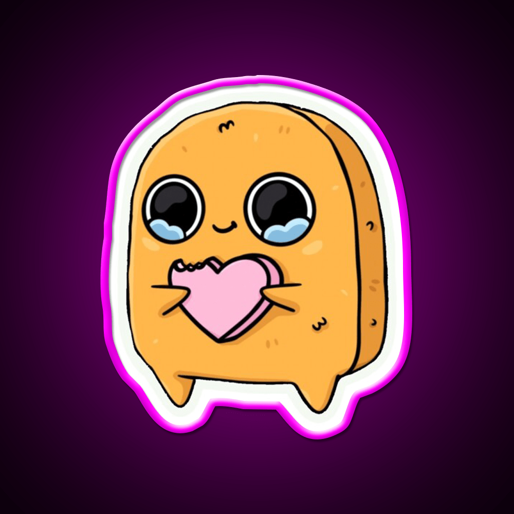 Sad Nugget Heart Fast Food Led Neon Sign For Burger Place Rgb Color - Shineneon