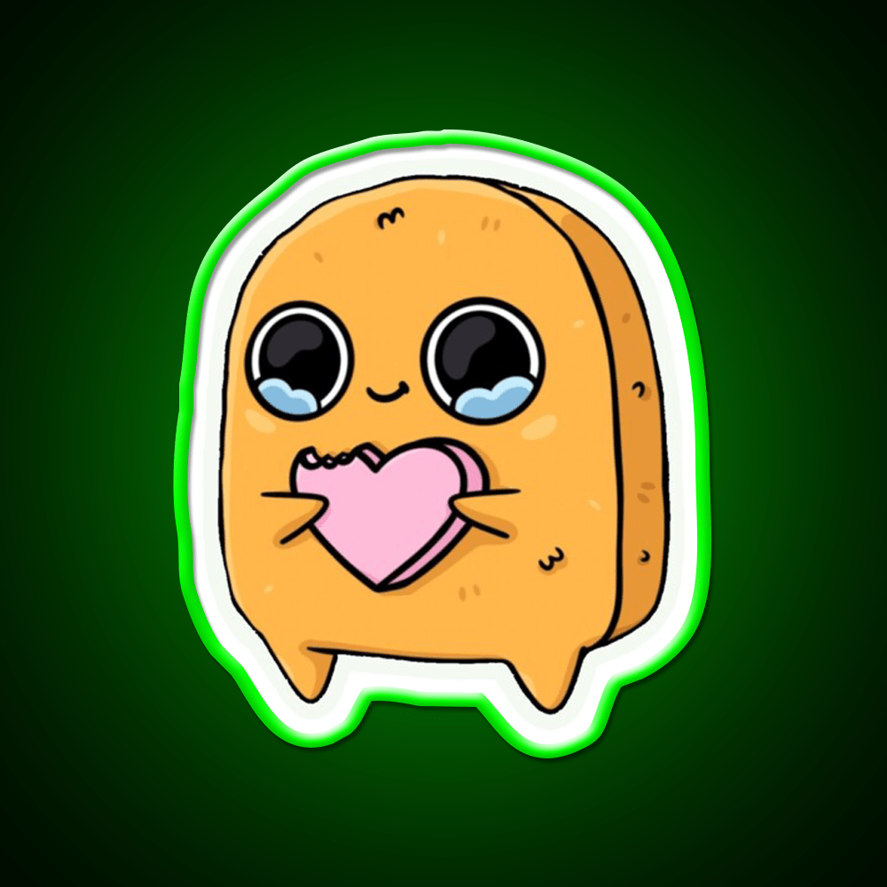Sad Nugget Heart Fast Food Led Neon Sign For Burger Place Rgb Color - Shineneon