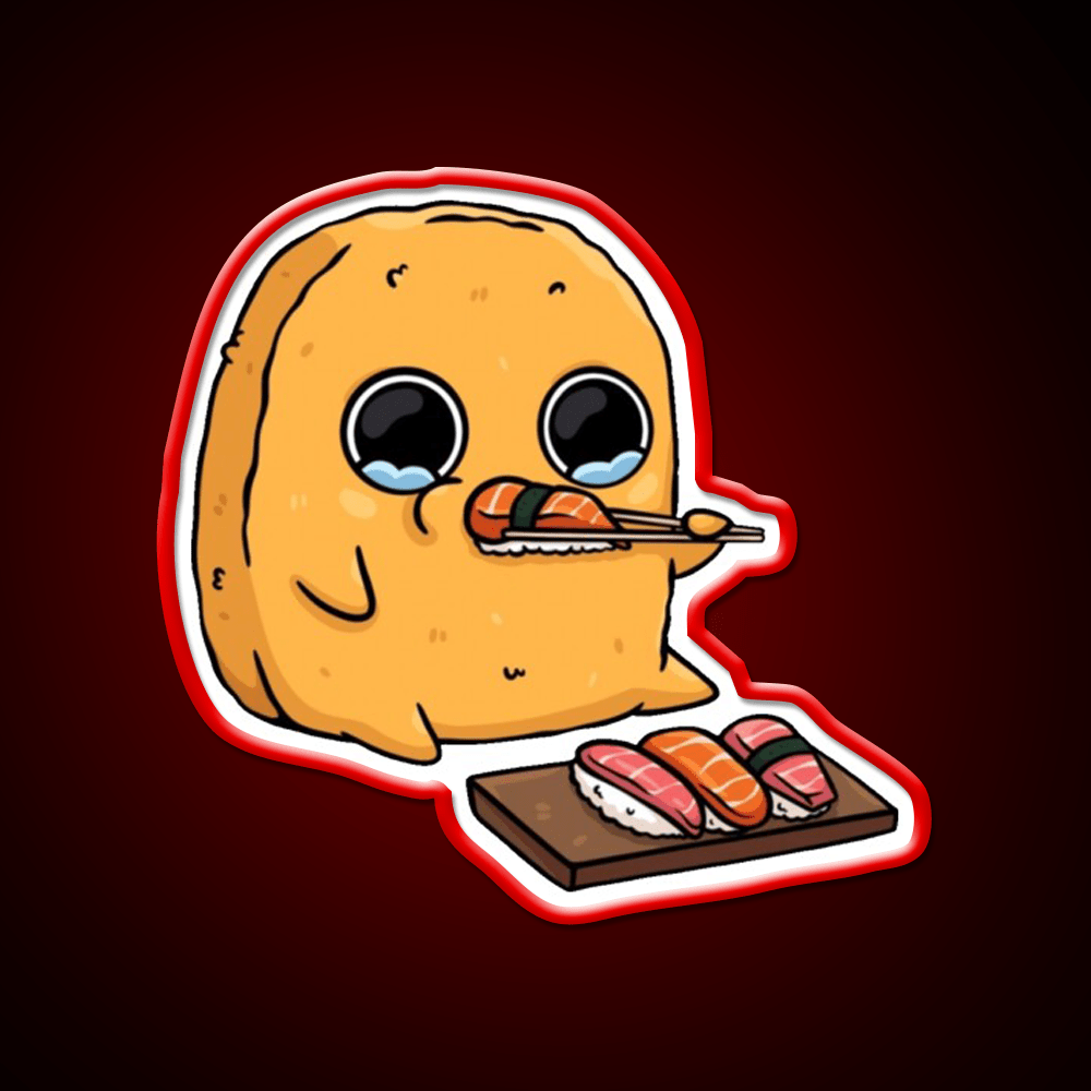 Sad Nugget Sushi Fast Food Led Neon Sign For Burger Place Rgb Color - Shineneon