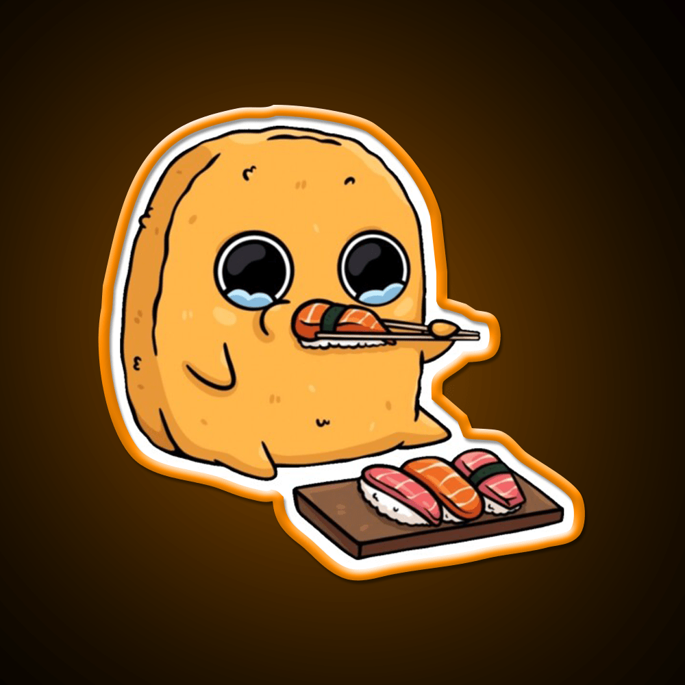 Sad Nugget Sushi Fast Food Led Neon Sign For Burger Place Rgb Color - Shineneon