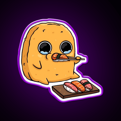 Sad Nugget Sushi Fast Food Led Neon Sign For Burger Place Rgb Color - Shineneon