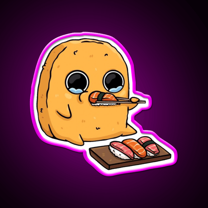Sad Nugget Sushi Fast Food Led Neon Sign For Burger Place Rgb Color - Shineneon