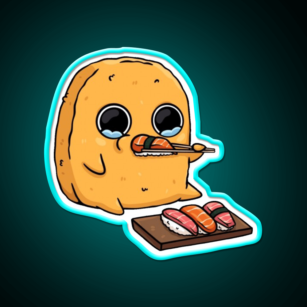 Sad Nugget Sushi Fast Food Led Neon Sign For Burger Place Rgb Color - Shineneon