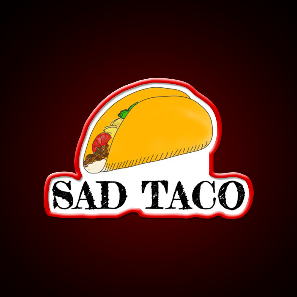 Sad Taco Led Neon Sign Mexican Food Sign Rgb Color - Shineneon