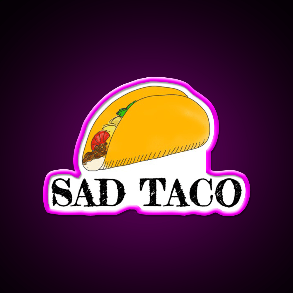 Sad Taco Led Neon Sign Mexican Food Sign Rgb Color - Shineneon
