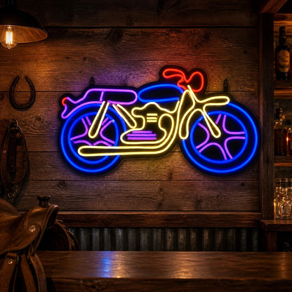 Saddlebag Cruiser Motorcycle Vintage LED Neon Sign - Shineneon