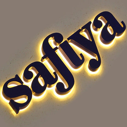 Safiya 3D Backlit Channel Letters Led Light Sign - Shineneon