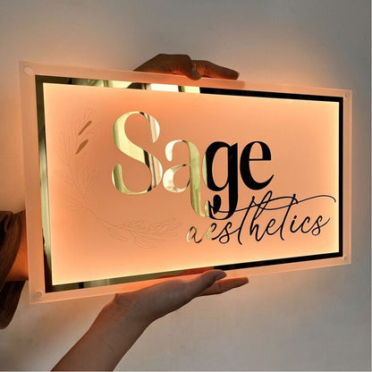Sage Aesthelics Acrylic Business Logo Sign - Shineneon