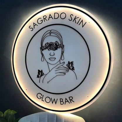 Sagrado Skin Glow Bar Acrylic Business Logo Sign - Shineneon