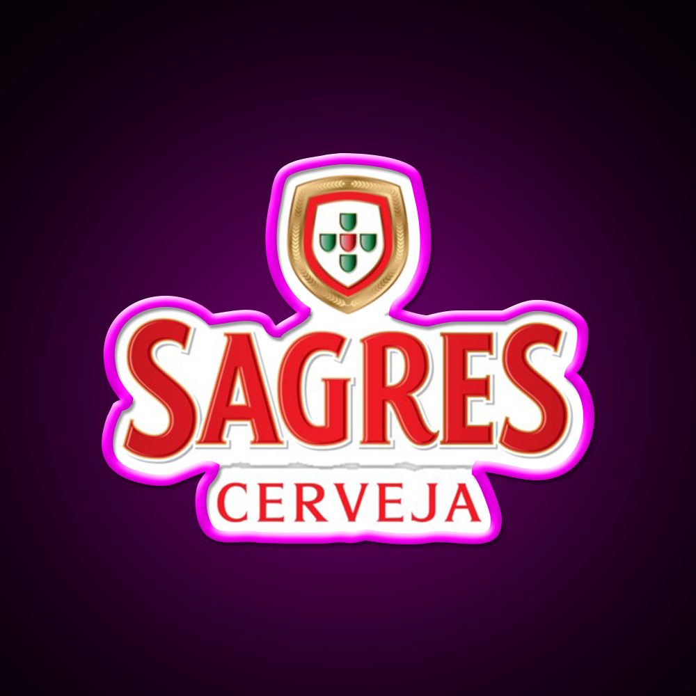 Sagres Beer Bar Decor Led Neon Sign Rgb Color - Neon sign mounted on wall in room