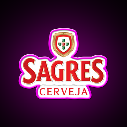 Sagres Beer Bar Decor Led Neon Sign Rgb Color - Neon sign mounted on wall in room