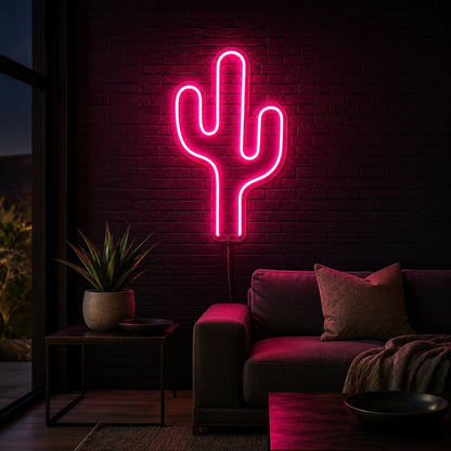 Saguaro Cactus Silhouette LED Neon Sign real lifestyle scene