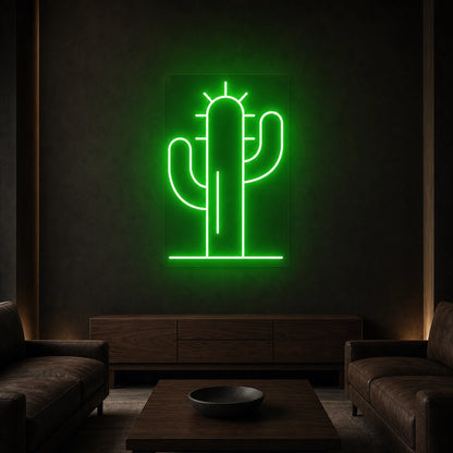 Saguaro Cactus With Spine Lines LED Neon Sign Garage Man Cave Neon Sign high-converting product image